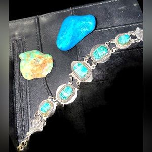 Beautiful turquoise bracelet & turquoise rocks